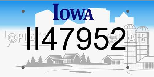II47952 Iowa License Plate