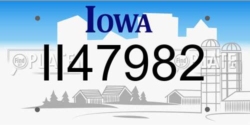 II47982 Iowa License Plate