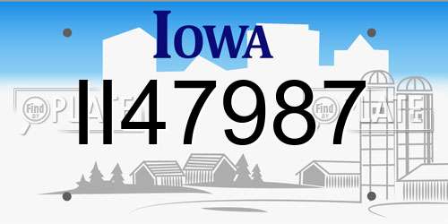 II47987 Iowa License Plate