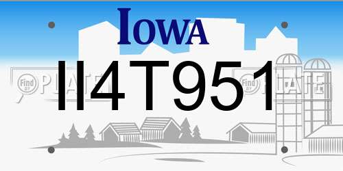 II4T951 Iowa License Plate