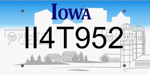 II4T952 Iowa License Plate