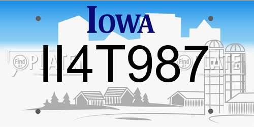 II4T987 Iowa License Plate
