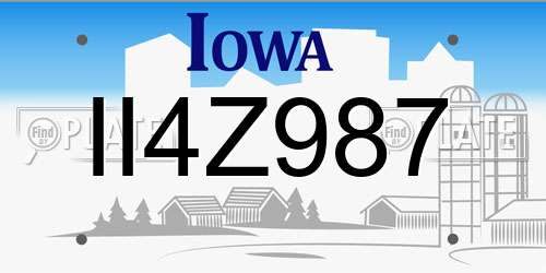 II4Z987 Iowa License Plate