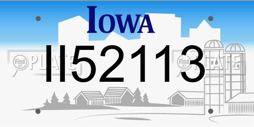 II52113 Iowa License Plate