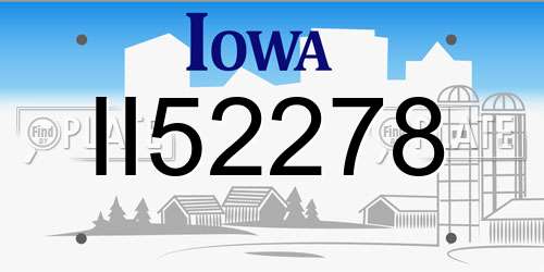 II52278 Iowa License Plate