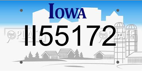 II55172 Iowa License Plate
