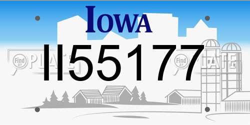 II55177 Iowa License Plate