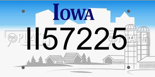 II57225 Iowa License Plate