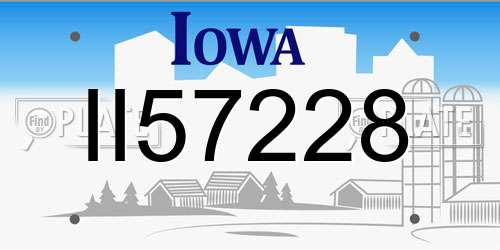 II57228 Iowa License Plate