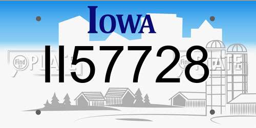 II57728 Iowa License Plate
