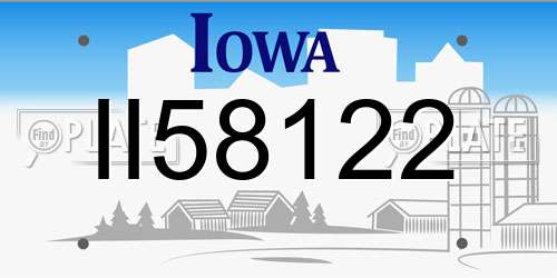 II58122 Iowa License Plate
