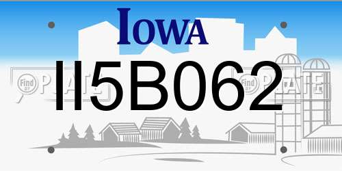 II5B062 Iowa License Plate
