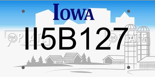 II5B127 Iowa License Plate