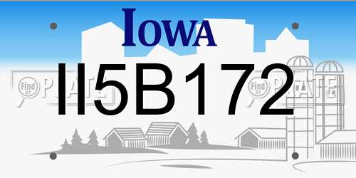 II5B172 Iowa License Plate