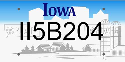 II5B204 Iowa License Plate