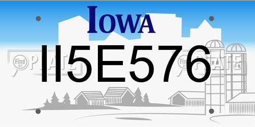 II5E576 Iowa License Plate