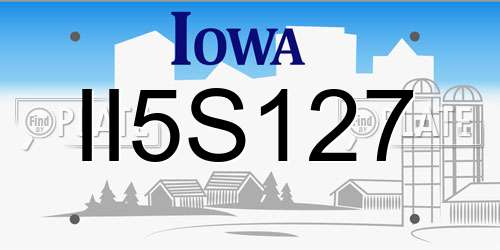 II5S127 Iowa License Plate
