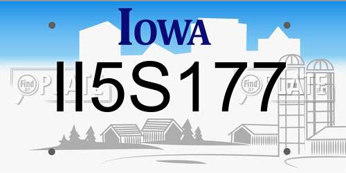 II5S177 Iowa License Plate