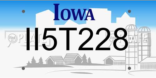 II5T228 Iowa License Plate