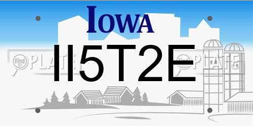 II5T2E Iowa License Plate