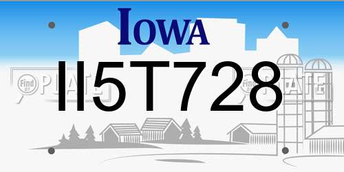 II5T728 Iowa License Plate