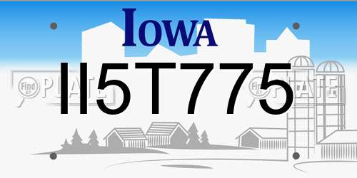 II5T775 Iowa License Plate