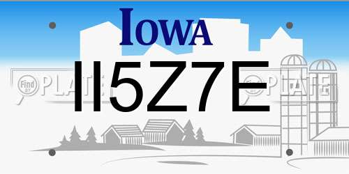 II5Z7E Iowa License Plate