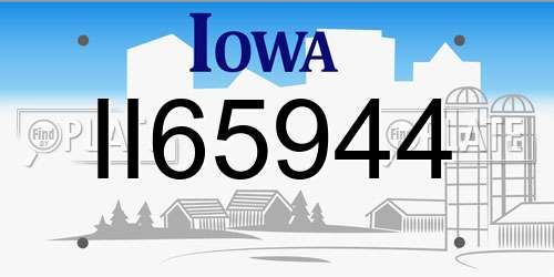 II65944 Iowa License Plate