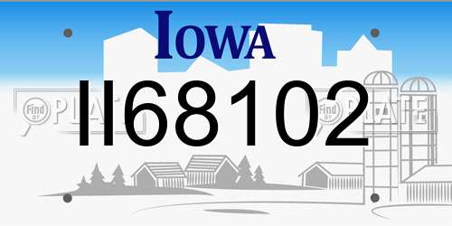II68102 Iowa License Plate