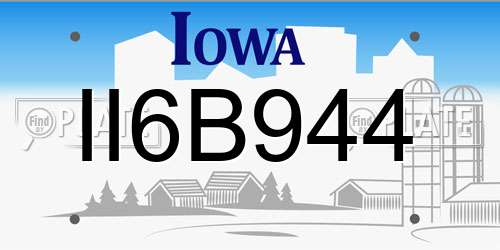 II6B944 Iowa License Plate