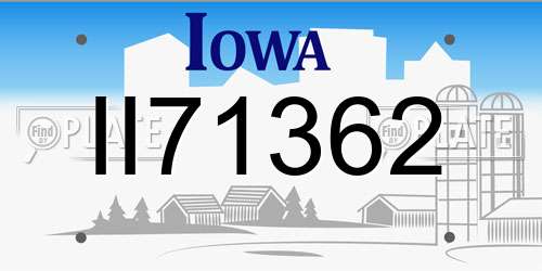 II71362 Iowa License Plate