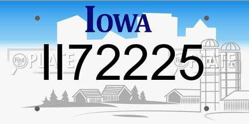 II72225 Iowa License Plate