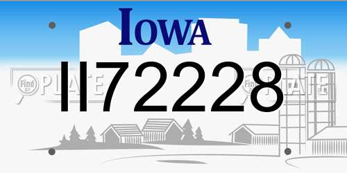 II72228 Iowa License Plate