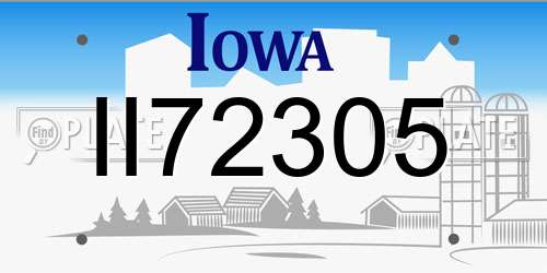 II72305 Iowa License Plate