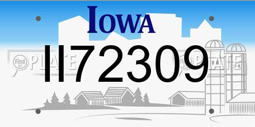 II72309 Iowa License Plate