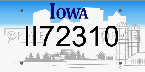II72310 Iowa License Plate