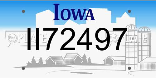 II72497 Iowa License Plate