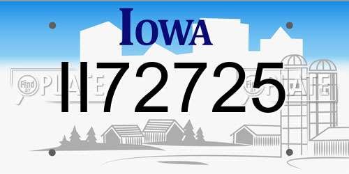 II72725 Iowa License Plate