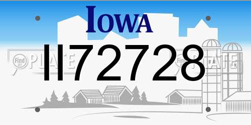II72728 Iowa License Plate