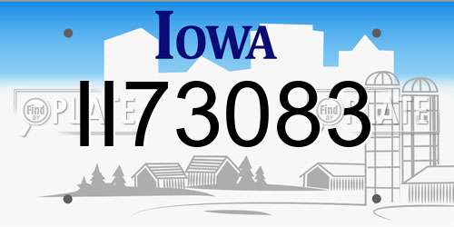 II73083 Iowa License Plate