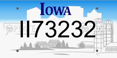 II73232 Iowa License Plate