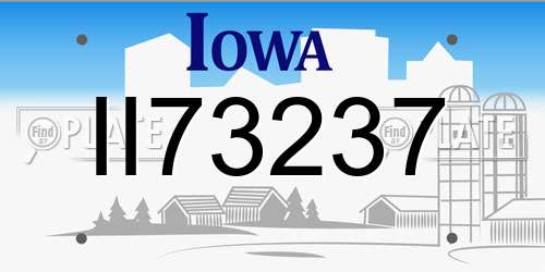 II73237 Iowa License Plate