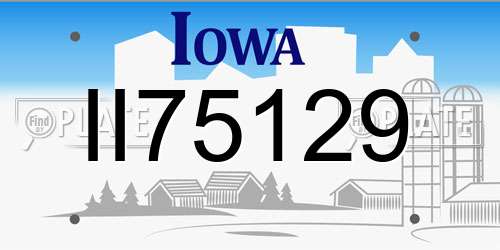 II75129 Iowa License Plate