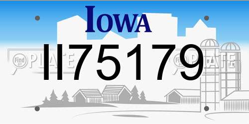 II75179 Iowa License Plate
