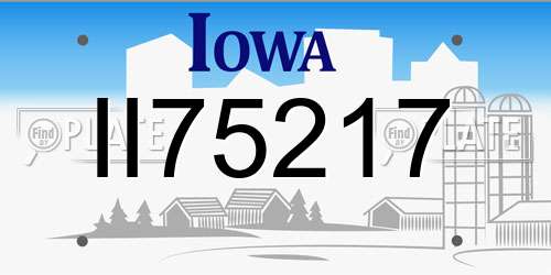 II75217 Iowa License Plate