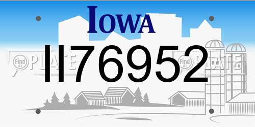 II76952 Iowa License Plate