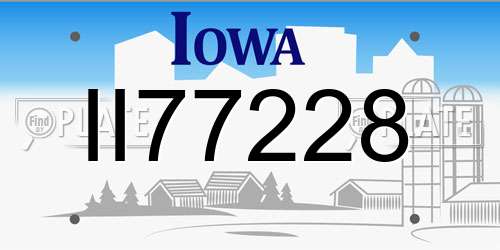 II77228 Iowa License Plate