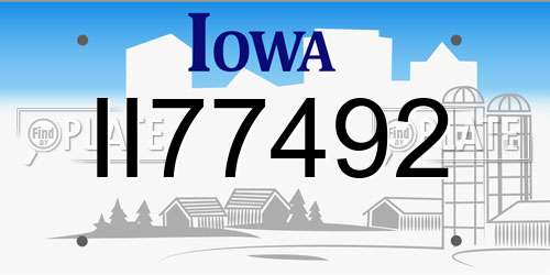 II77492 Iowa License Plate