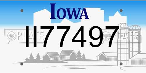 II77497 Iowa License Plate