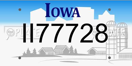 II77728 Iowa License Plate